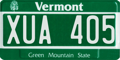 VT license plate XUA405