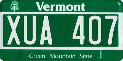 VT license plate XUA407