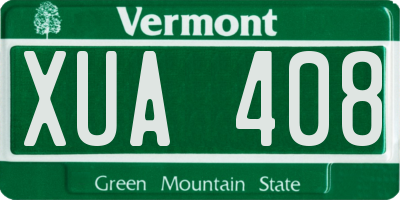 VT license plate XUA408