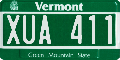 VT license plate XUA411