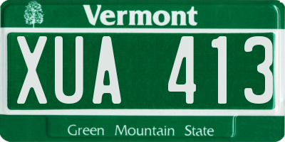 VT license plate XUA413