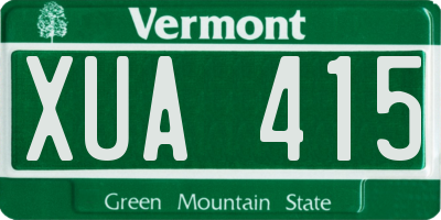 VT license plate XUA415