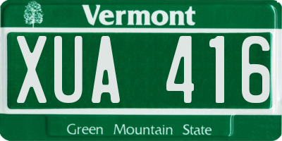 VT license plate XUA416