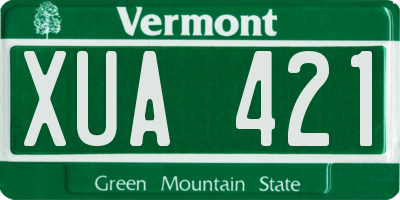 VT license plate XUA421