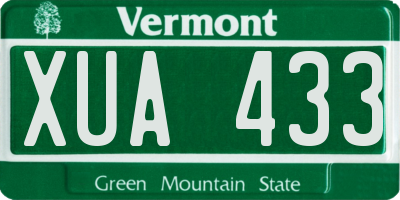 VT license plate XUA433