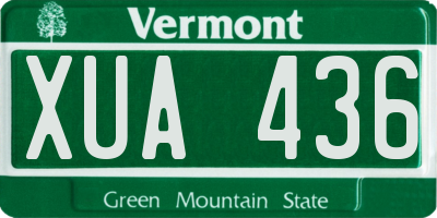 VT license plate XUA436