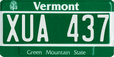 VT license plate XUA437