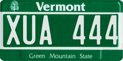VT license plate XUA444