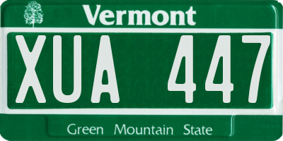 VT license plate XUA447