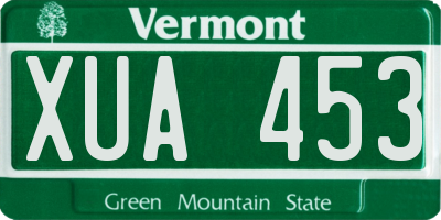 VT license plate XUA453