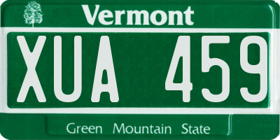 VT license plate XUA459