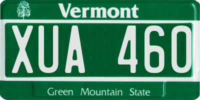 VT license plate XUA460