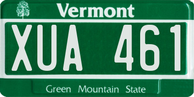 VT license plate XUA461