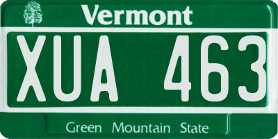 VT license plate XUA463