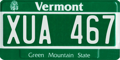 VT license plate XUA467
