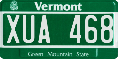 VT license plate XUA468