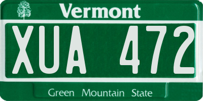 VT license plate XUA472