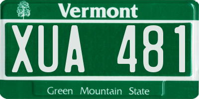 VT license plate XUA481