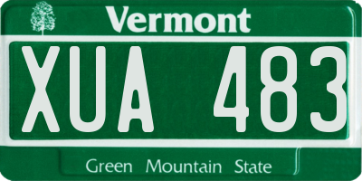 VT license plate XUA483