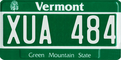 VT license plate XUA484