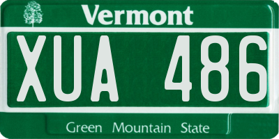 VT license plate XUA486