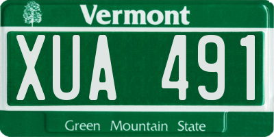 VT license plate XUA491