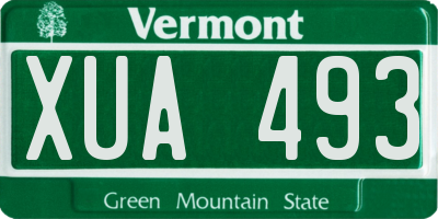 VT license plate XUA493