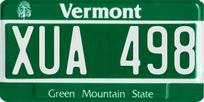 VT license plate XUA498