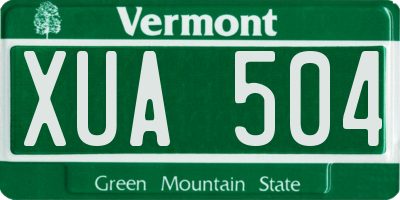 VT license plate XUA504