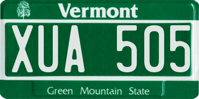 VT license plate XUA505