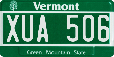 VT license plate XUA506