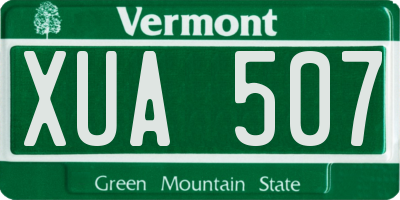 VT license plate XUA507