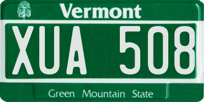 VT license plate XUA508