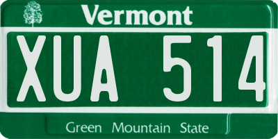 VT license plate XUA514