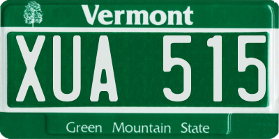 VT license plate XUA515