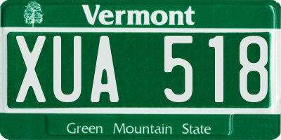 VT license plate XUA518