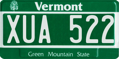 VT license plate XUA522