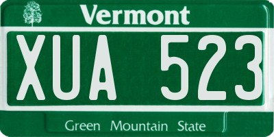 VT license plate XUA523