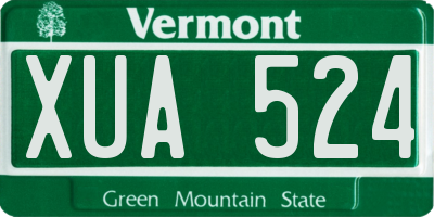 VT license plate XUA524