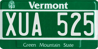 VT license plate XUA525