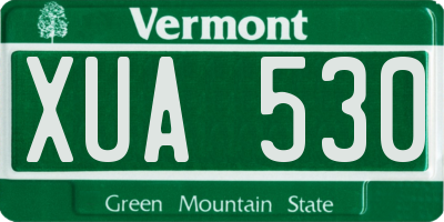 VT license plate XUA530