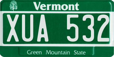 VT license plate XUA532