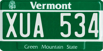 VT license plate XUA534
