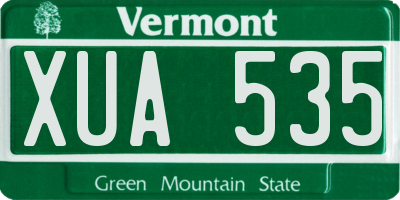 VT license plate XUA535