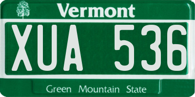 VT license plate XUA536