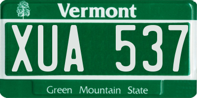 VT license plate XUA537