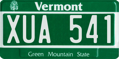 VT license plate XUA541