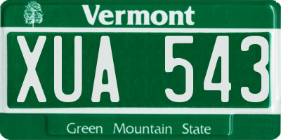 VT license plate XUA543