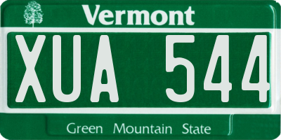 VT license plate XUA544