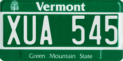 VT license plate XUA545